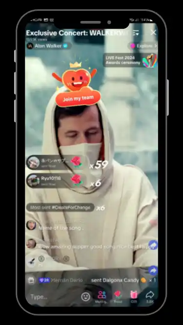 tiktok live app a man on live